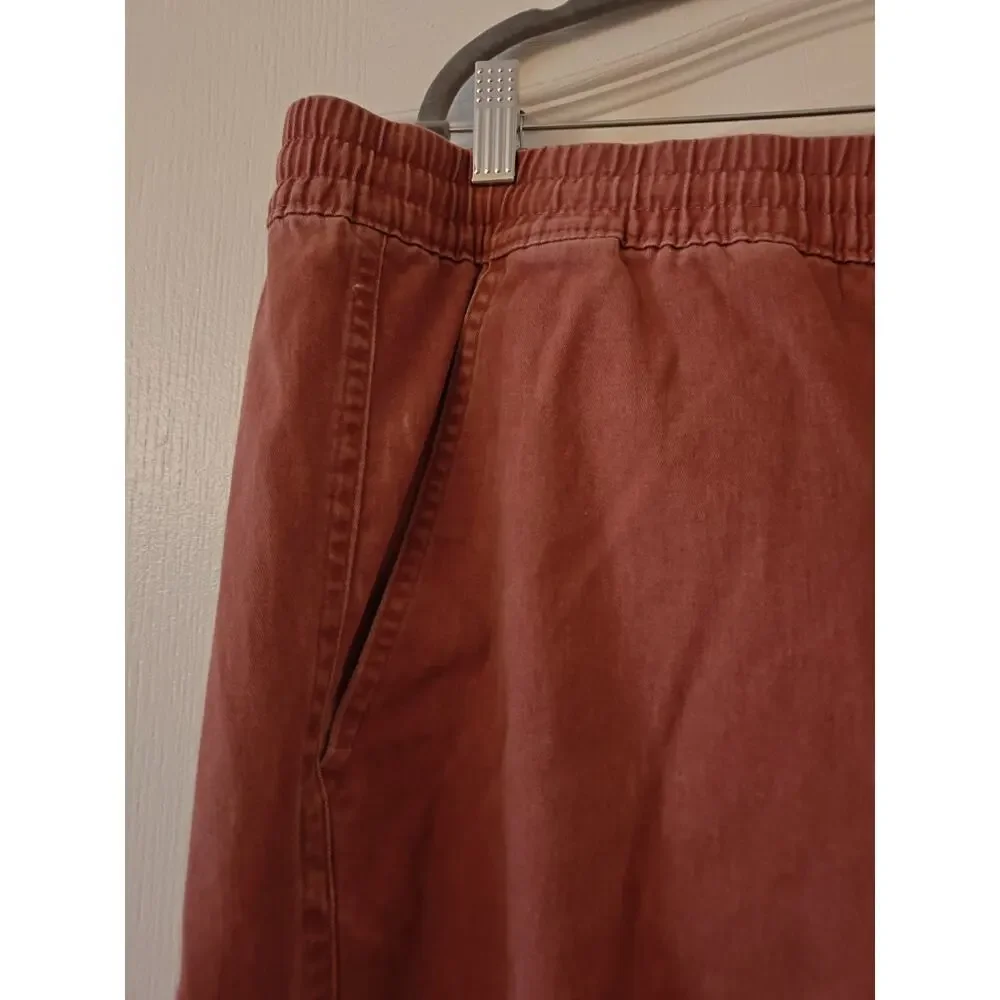 Lands End Men's Relaxed Fit Deck Cotton Pant Joggers in Burnt Clay Preppy Sz XXL
